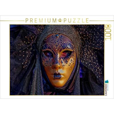 CALVENDO Puzzle neunziggrad I photoart: Venezia Carnevale, Karneval von Venedig I Die Frau mit der goldenen Maske | 1000 Teile Lege-Größe 64x48cm