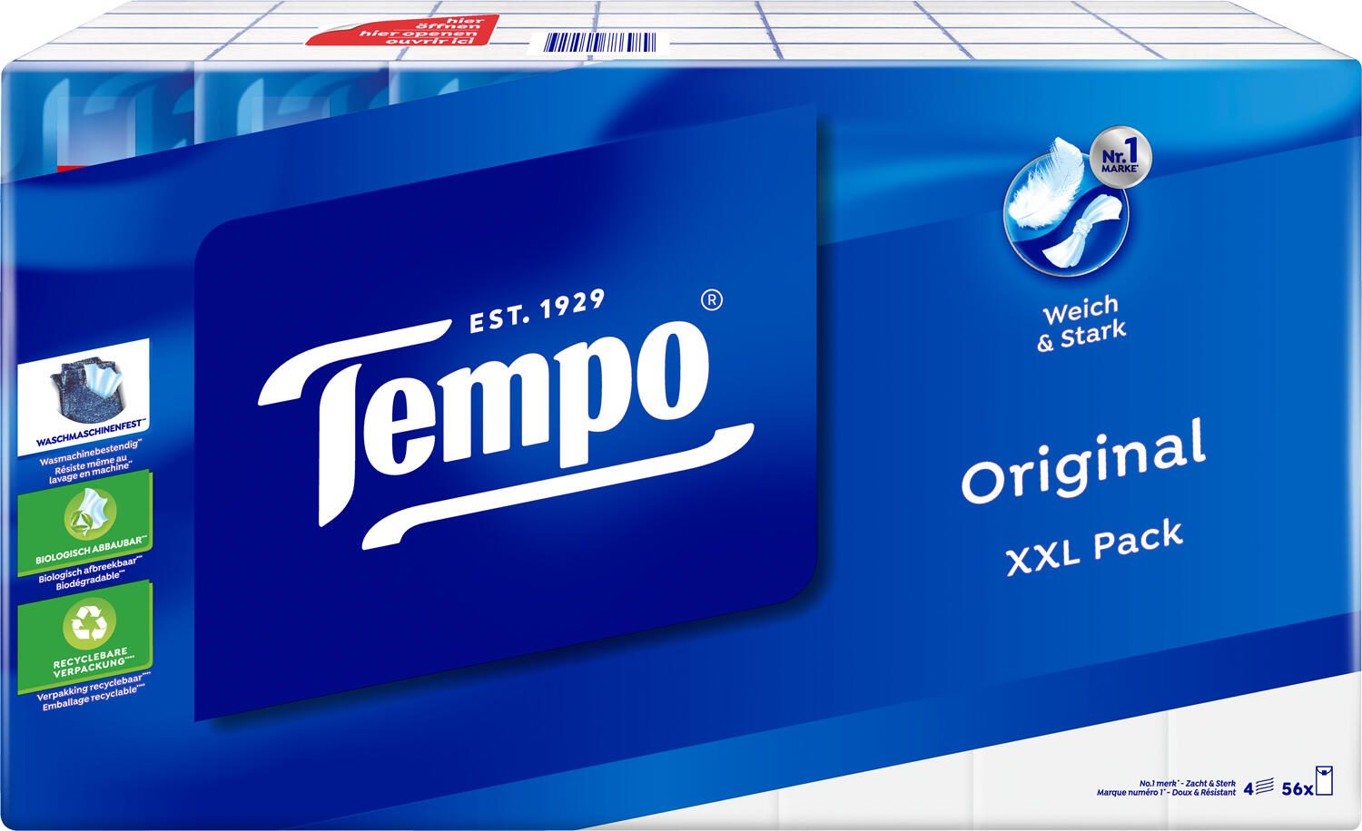 Tempo Taschentücher Original, weiß 4-lagig 830319