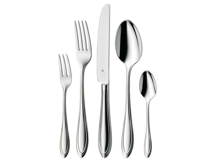 WMF Besteckset Verona, Edelstahlfarben, Metall, 30-teilig, rostfrei, hitzebeständig, lebensmittelecht, schadstofffrei, Besteck, Besteck-Sets