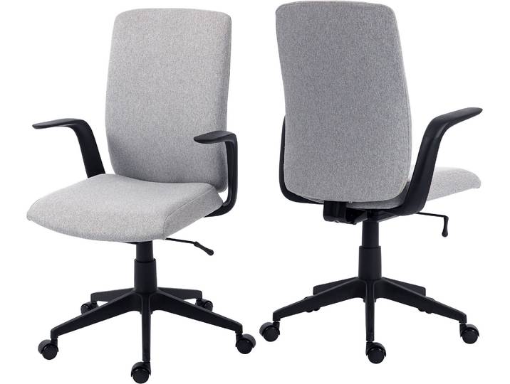 Drehstuhl DUO COLLECTION Floris , grau (grau, weiß, grau), B:60cm H:101cm T:60cm, Stühle, Drehstuhl, Weight Balance Mechanik - passt sich jedem Körpergewicht an