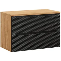 WASCHTISCHUNTERSCHRANK 90cm Elora Schwarz und Holz