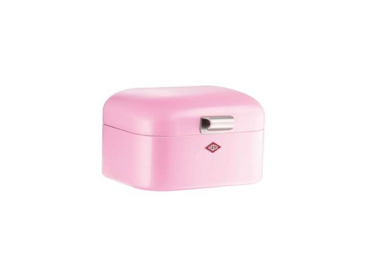 WESCO Mini Grandy Brotkasten in der Farbe pink, pulverbeschichtetes Stahlblech, Lüftungslöcher und stabiler Handgriff