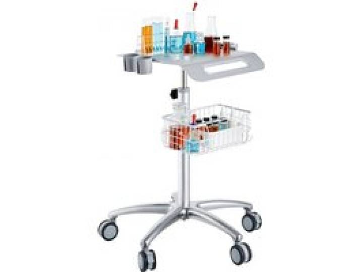 VEVOR Chariot de Laboratoire en Alliage d'Aluminium, Chariot Médical à 3 Couches, Chariot de Service Hauteur Réglable 680-1090 mm avec Roulettes et Panier, pour Labo Salon Hôpital, Usage Dentaire
