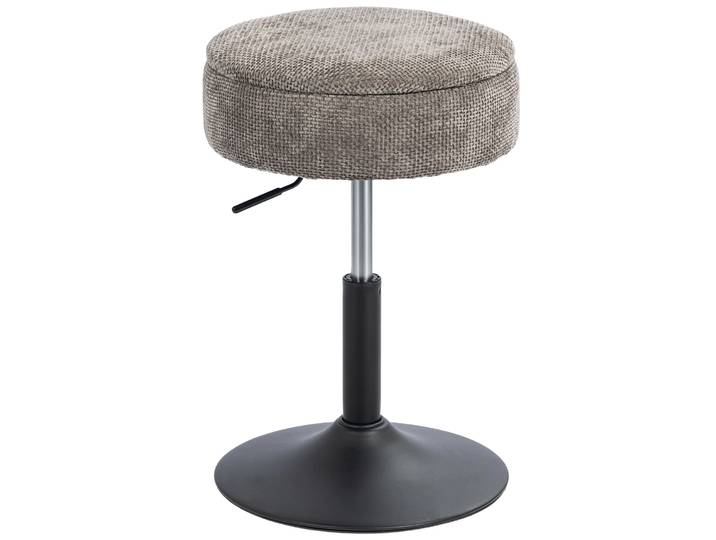 Tabouret de bar Homcom avec rangement, hauteur réglable, tabouret de cuisine rond, pivotant, rembourré en chenille