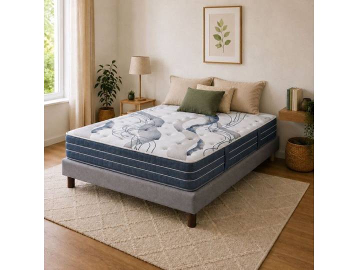 Ensemble Alitea Hotel BLUE BASE + Sommier HERCULE + pieds 180x200 Ressorts
