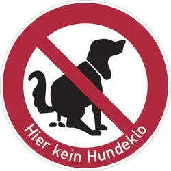 Verbotsschild, Hier kein Hundeklo, Text & Symbol, Aluminium - praxisbewährt - 420x2 mm Aluminium glatt