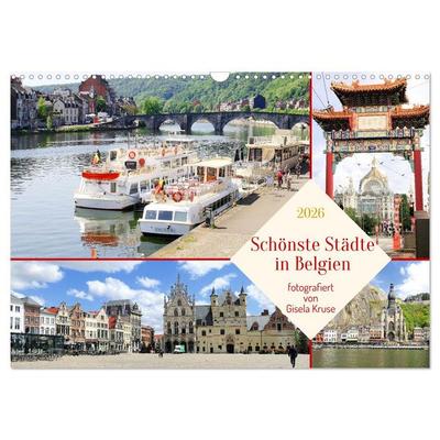 Schönste Städte in Belgien (Wandkalender 2026 DIN A3 quer), CALVENDO Monatskalender