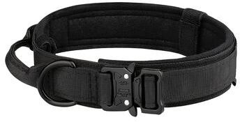 PetsAreLife Premium Adjustable Tactical Dog Collar & Leash Set With Control Handle black xl