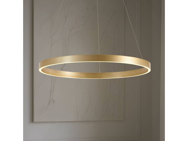 Suspension LED Yonam, Ø 80 cm, à 1 lampe, dorée, CCT - Lucande - Salle à manger - Moderne - Métal - À ampoule unique