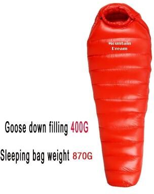Uplifted Goods Winter Goose Down Mummy Sleeping Bag For Camping And Outdoor Trips red 400g