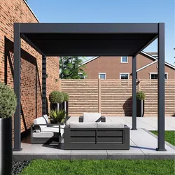 Paragon Outdoor Pergola / Pavillon mit Lamellendach "Tuscan 1012",anthrazit,310 x 370 x 256 cm (L x B x H)