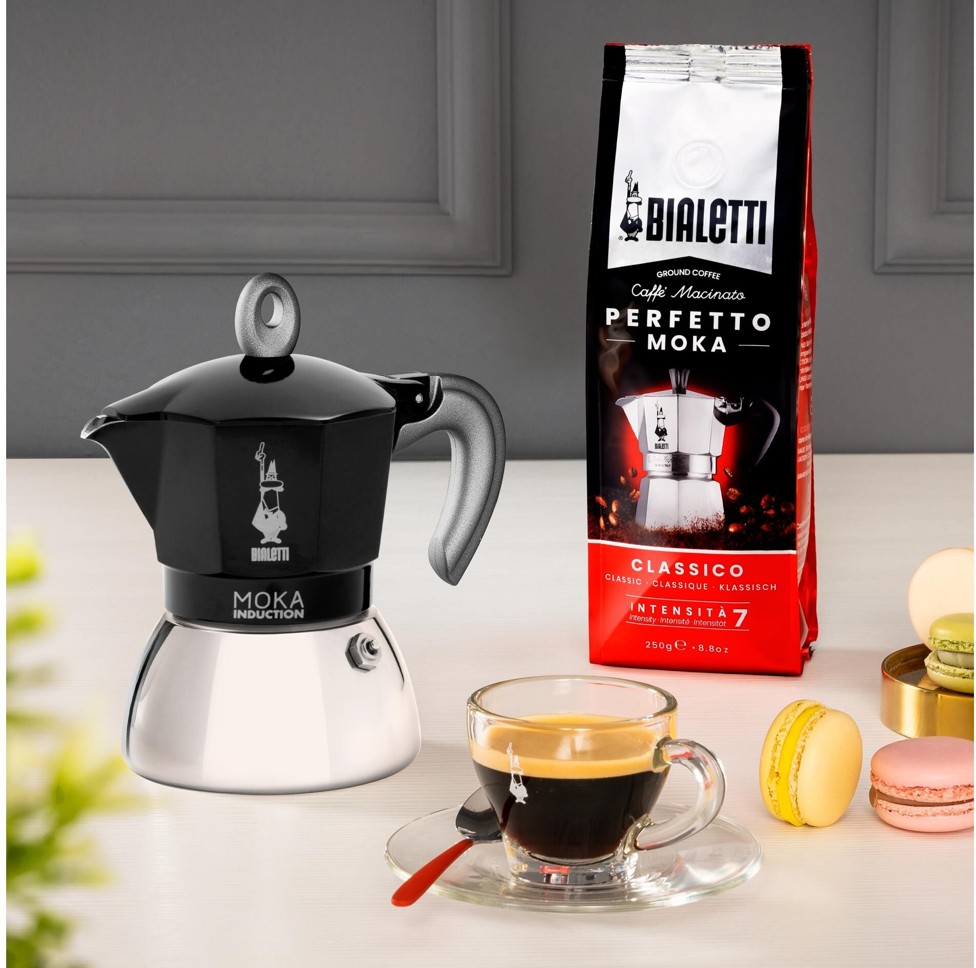 Espressokocher BIALETTI "Espressokocher New Moka In", schwarz, 2, Kaffeemaschinen, Espressokocher schwarz 2