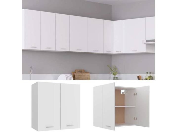 Armoire suspendue Meuble haut cuisine Blanc 60x31x60cm Bois d'ingénierie 1207112 FrenchDays