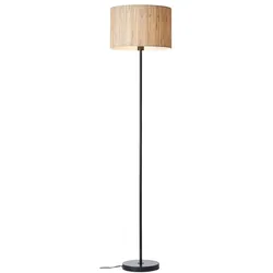 BRILLIANT Lampe , Wimea Standleuchte schwarz/natur , 1x A60 , E27 , 52W , Mit Fußschalter