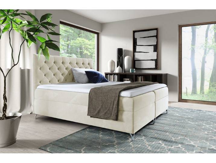 MF Design Boxspringbett Boxspringbett GULIETTE mit Bettkasten und Federautomatik, Vorhanden