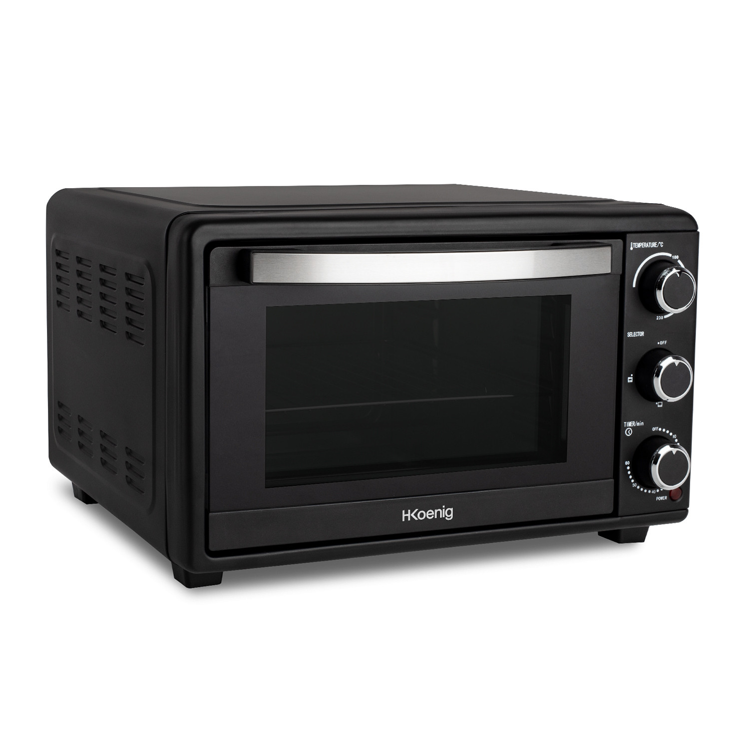 H.Koenig Mini-oven FO25, 25 liter, multifunctionele compacte oven met 1500W en programmeerbare timer