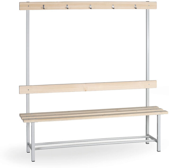 B2B Partner Umkleidebank mit Kleiderbügeln, Länge 1500 mm - einseitig