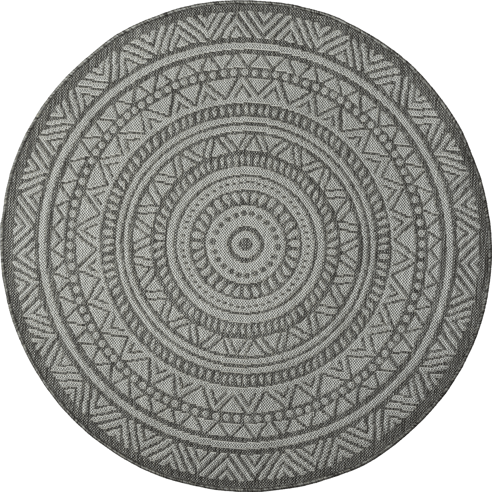 Teppich THE CARPET "Mistra", grau (anthrazit), H:1mm Ø:120cm, Polypropylen, Teppiche, Teppich anthrazit Ø 120cm 1 Stk., 1mm, Ø 120cm