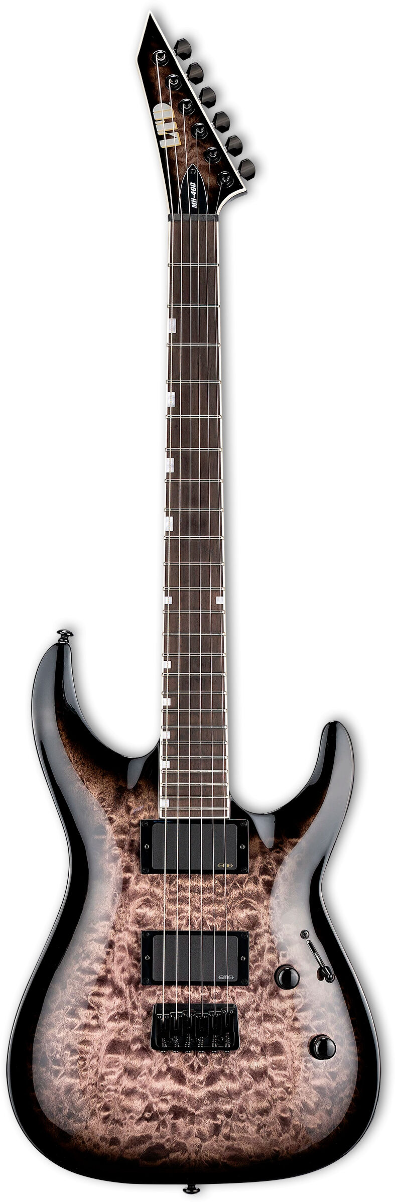 ESP LTD MH-400 HT QM, See Thru Black Sunburst