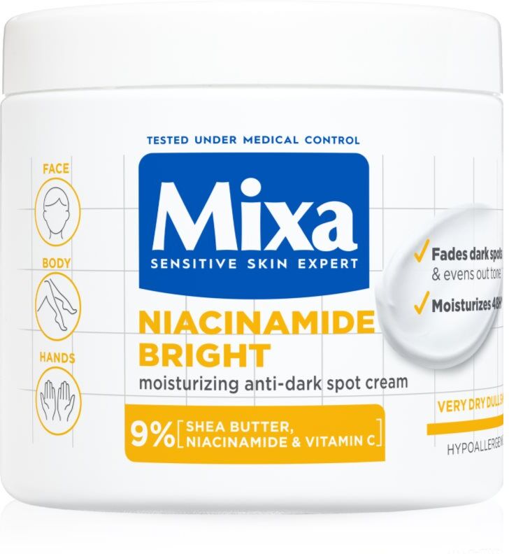 Mixa Niacinamide Bright intensive moisturising cream to treat dark spots 400 ml