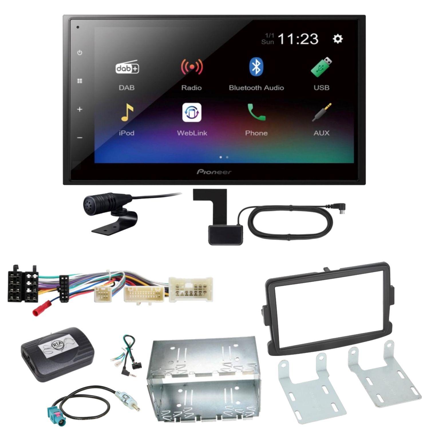 Pioneer DMH-A340DAB USB MP3 DAB+ Moniceiver FLAC Einbauset für Renault Trafic 3