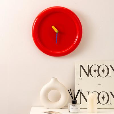 Discount Dollar Deals New Wall Mounted Clock, Creamy Style Home Decoration, Desktop Silent Wall Clock, Wall Decor Items red