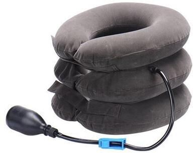 StayWell Adjustable Neck Brace Pillow With Air Pump Perfect Pain Relief Gift Gray