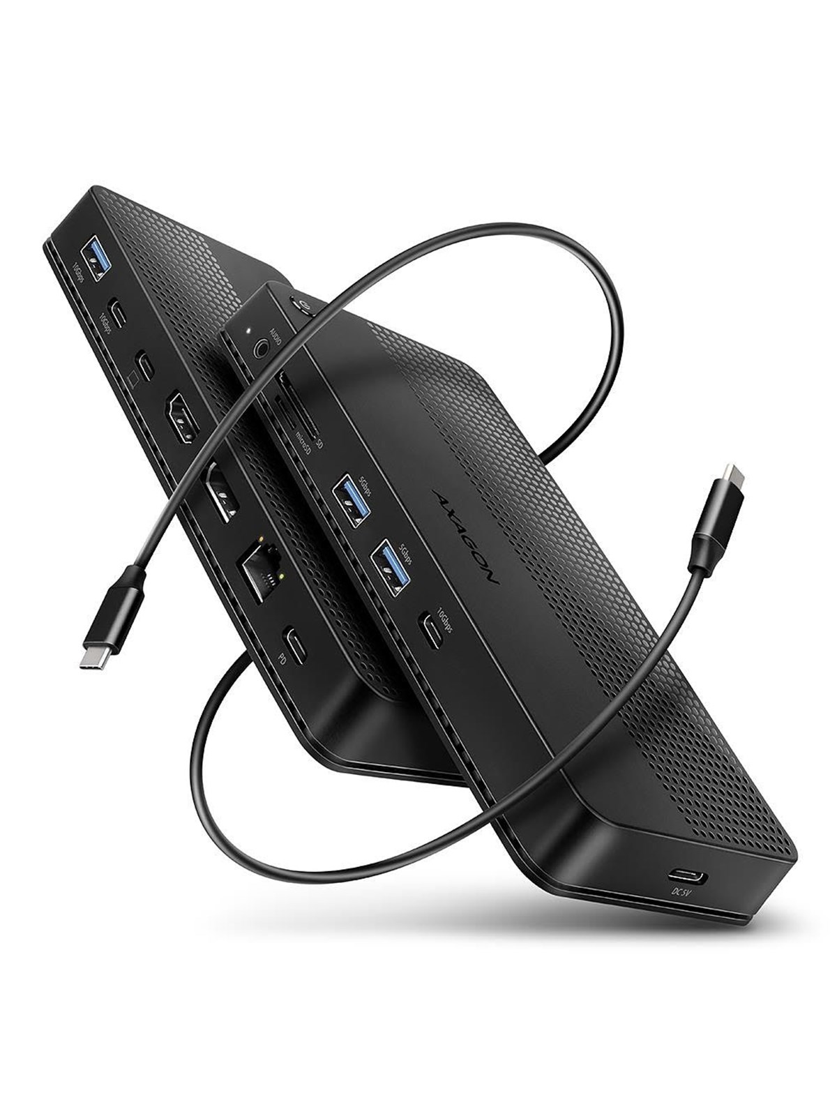 AXAGON Dual 4K Display 12-in-1 USB4 40 Gbps HUB USB-Hubs - 12 - Schwarz