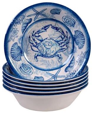 Certified International Oceanic 7.5-inch Melamine All Purpose Bowl (Set of 6)