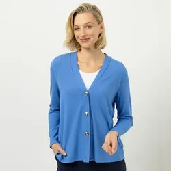 KIM & CO. Cardigan, Langarm Viskose-Rippjersey Knopfleiste figurumspielend