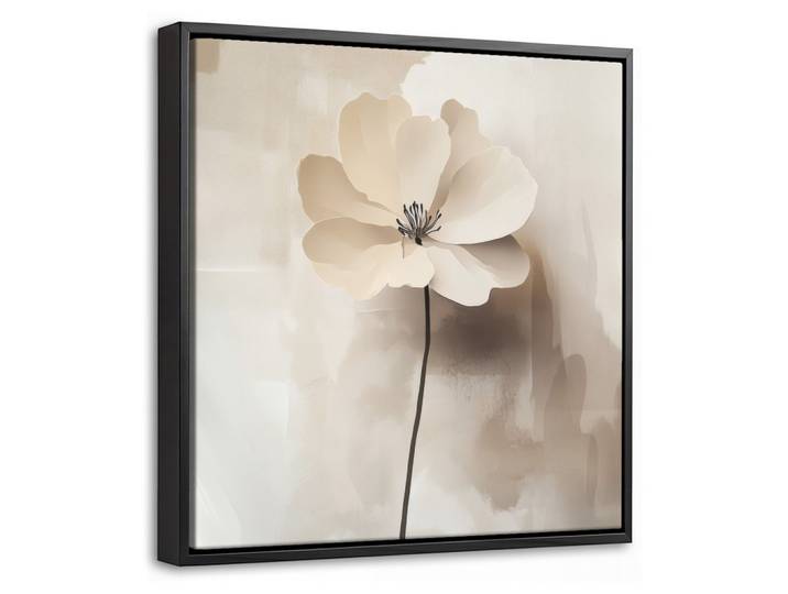 LEINWAND Bilder mit Rahmen - Blume - Beige - Farbe - Schatten - 20x20