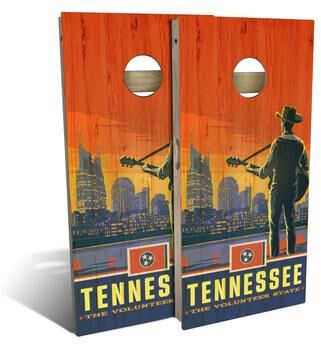 Skip's Garage Tennessee State Pride Outdoor Cornhole Board Set