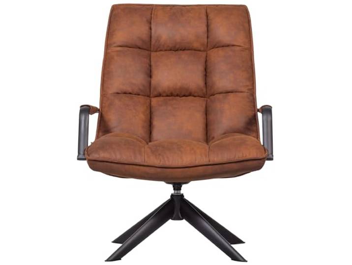 WOOOD Jouke Drehsessel PU-Leder Cognac - Drehbares Sessel mit Großzügige Armlehnen Loungesessel Relaxsessel 96x70x85 cm