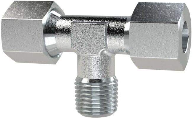Riegler Raccord vissé T, R 1/2 a., Ø ext. tube 14, acier zingué (TVR1214SST)