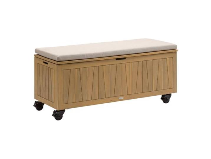 HESPERIDE - Coffre de rangement 210l avec assise lodgia beige acacia