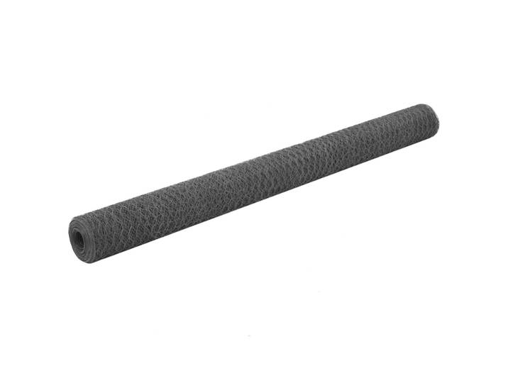 Vidaxl -Hühnerdraht 25x1\,5 m Stahl mit PVC -Beschichtung grau