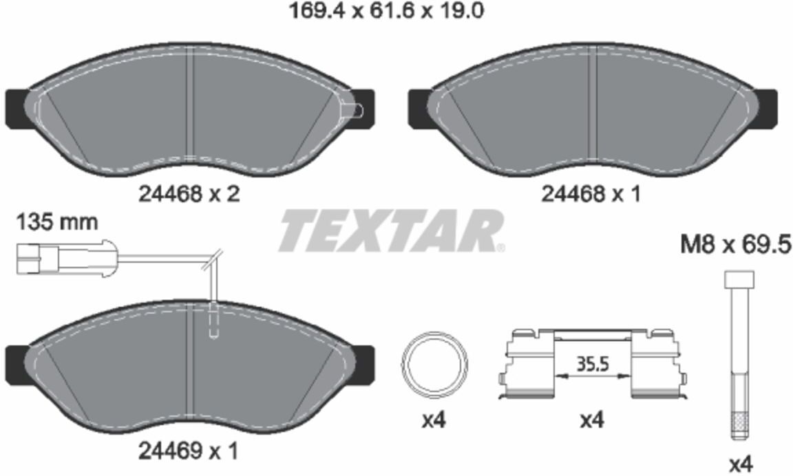 Bremsbelagsatz TEXTAR 2446807