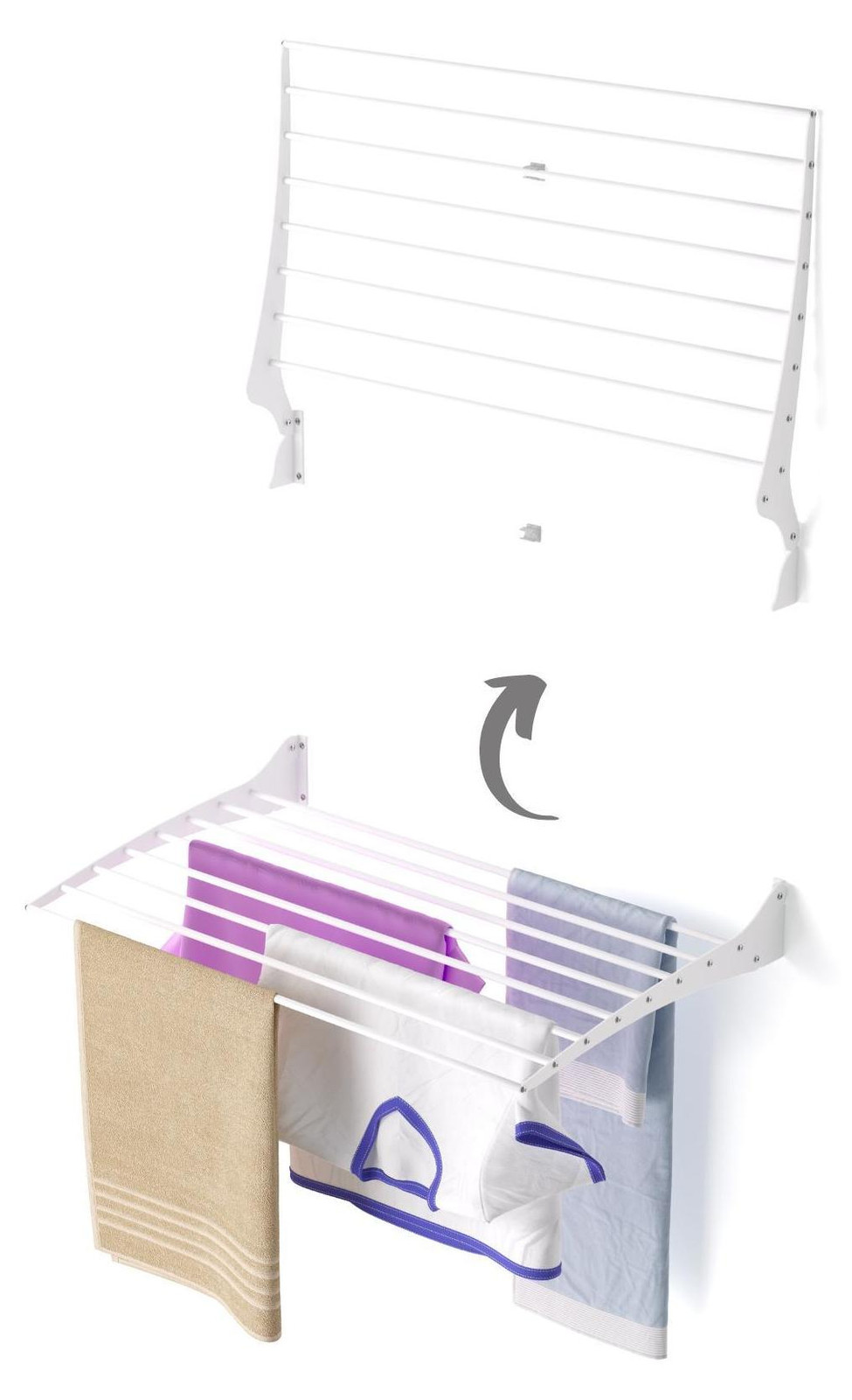 Foxydry Fold inklapbaar wanddroogrek van aluminium