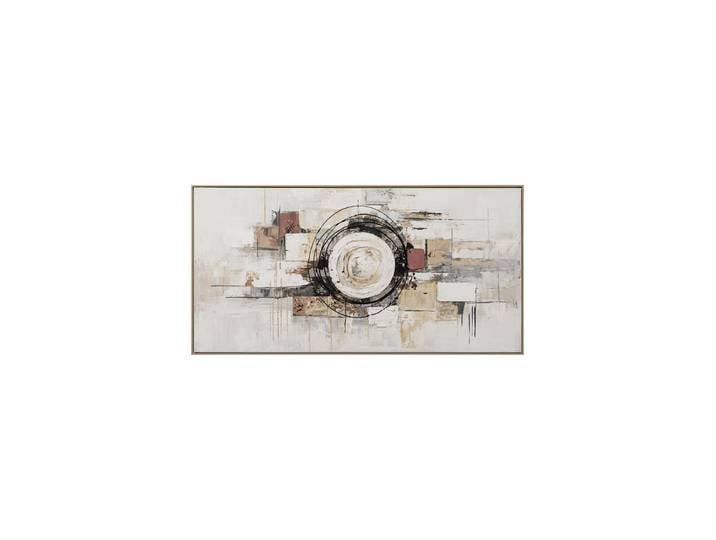 Handgemaltes, gerahmtes Bild „luftige Geometrie“ 70.5 x 142.5 cm Multicolor Crea Collection