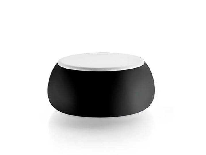 T Ball Couchtisch, rund, modernes Design, Schwarz