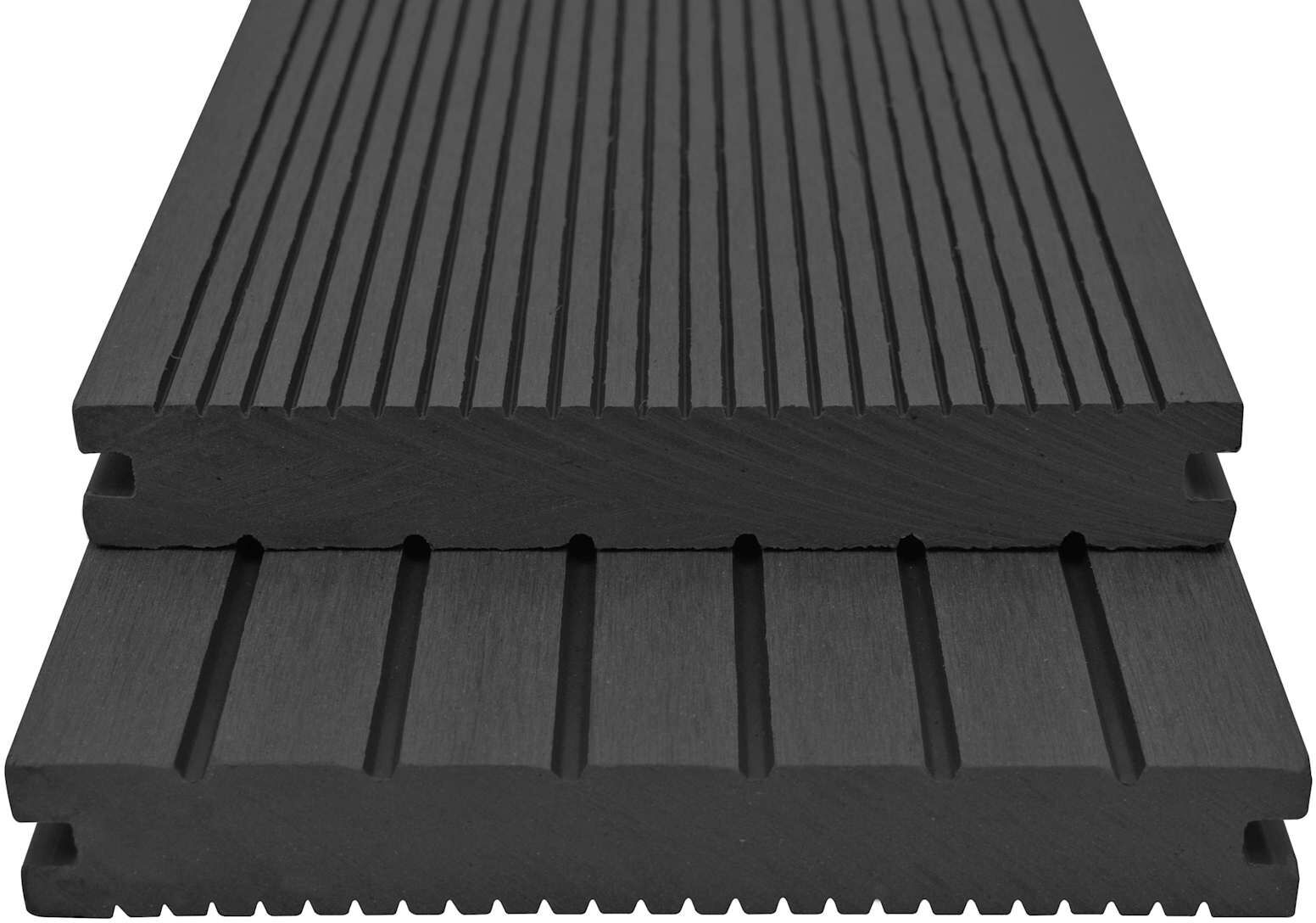 vidaXL Planche de terrasse 4 pc Noir WPC