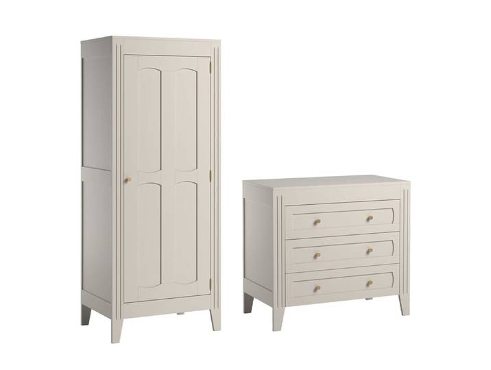 Commode 3 tiroirs et armoire 1 porte Vox Milenne Cachemire