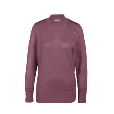 Strickpullover GOLDNER "Pflegeleichter Pullover mit Stehbundkragen", Damen, Gr. 50, braun (cassis), Obermaterial: 100% Polyacryl PAN., Rippe, Pullover Strickpullover, Mit liebevollen Details gearbeitet
