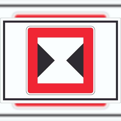 HB-Druck Begrenzte Fahrwasserbreite Durchfahrtsbreite begrenzt Symbol A4 (210x297mm)