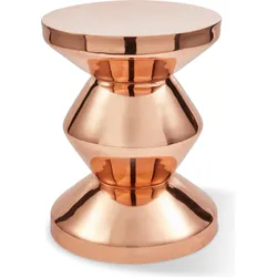 Zig Zag Hocker oder Beistelltisch, roséfarbenes Metall