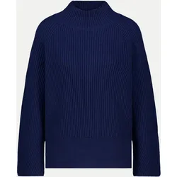 Strickpullover mit Stehkragen Blau 40