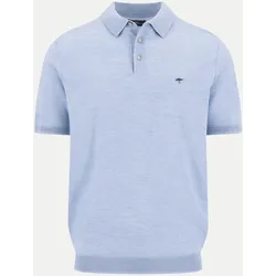 Strickpoloshirt aus Wolle Blau L