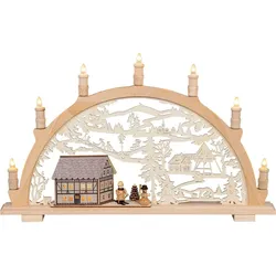 Saico Lichterbogen 
"Fachwerkhaus mit Winterkinder", 
8-flammige Premium LED-Beleuchtung, warmweiß