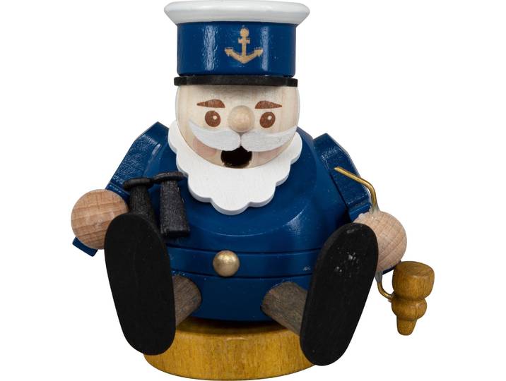 Räuchermännchen SAICO ORIGINAL Räucherfigur mini Kapitän , blau, Räucherdeko, Räuchermännchen, Höhe 8cm