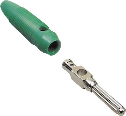 BKL Electronic 072177 Büschelstecker Stecker, gerade Stift-Ø: 4mm Grün
